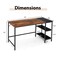 55" Modern Industrial Style Study Writing Desk with 2 Storage Shelves